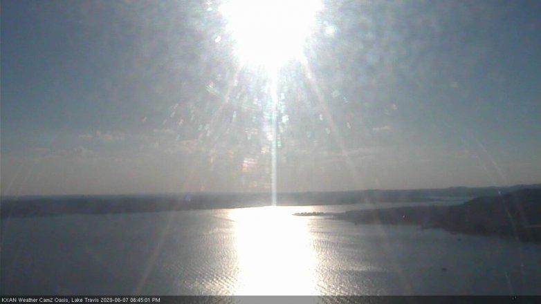 Lake Travis webcam, June 7, 2020 6:45 PM CT