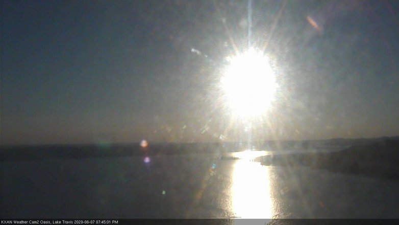 Lake Travis webcam, June 7, 2020 7:45 PM CT