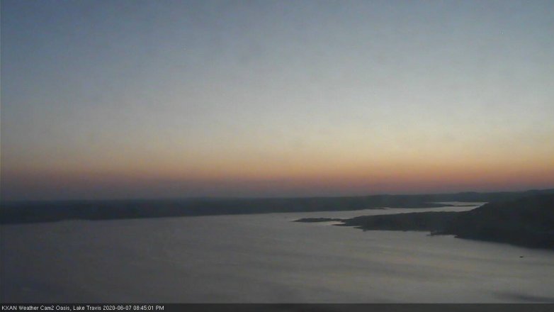 Lake Travis webcam, June 7, 2020 8:45 PM CT