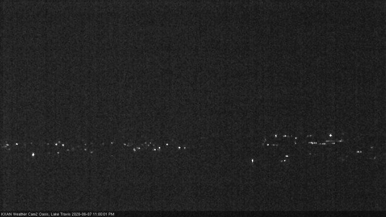 Lake Travis webcam, June 7, 2020 11:00 PM CT