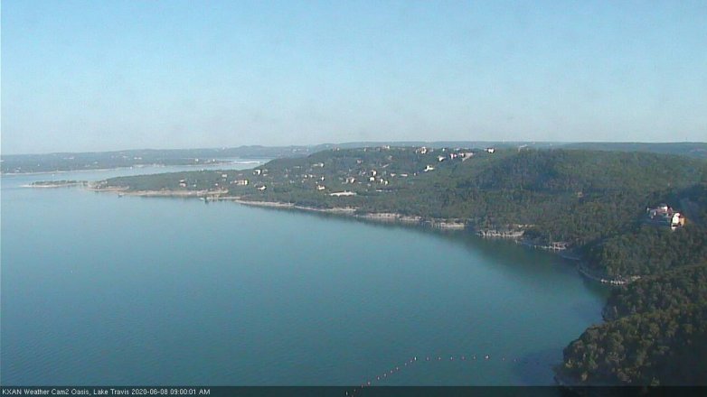 Lake Travis webcam, June 8, 2020 9:00 AM CT