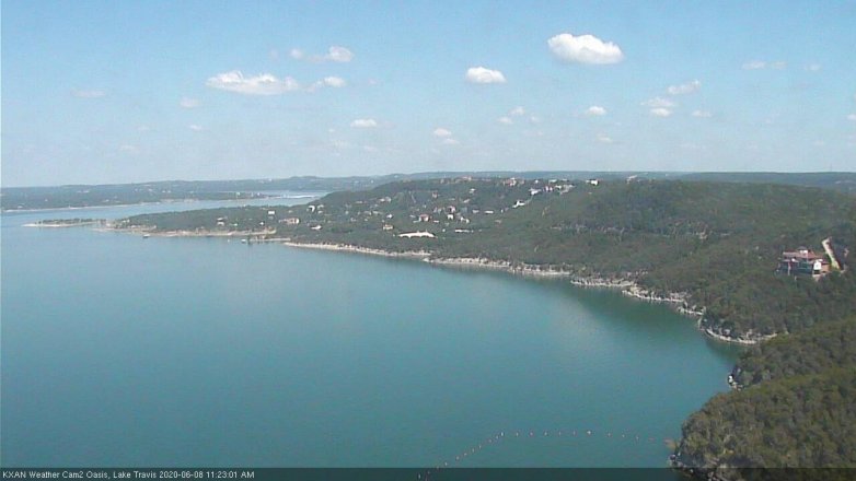 Lake Travis webcam, June 8, 2020 11:25 AM CT