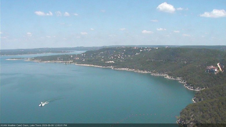 Lake Travis webcam, June 8, 2020 12:00 PM CT