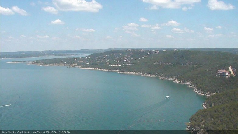 Lake Travis webcam, June 8, 2020 12:25 PM CT
