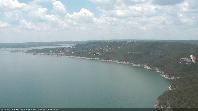 Lake Travis webcam, June 8, 2020 1:45 PM CT
