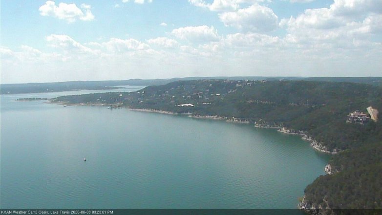 Lake Travis webcam, June 8, 2020 3:25 PM CT