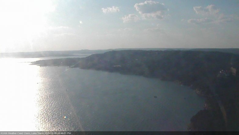Lake Travis webcam, June 8, 2020 6:45 PM CT