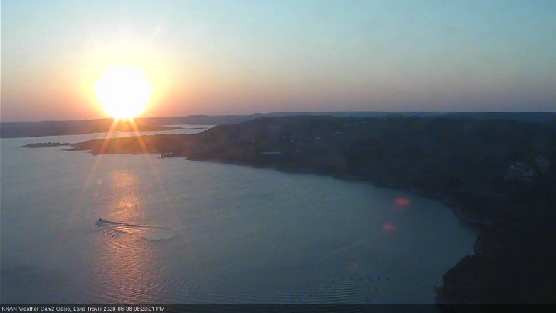 Lake Travis webcam, June 8, 2020 8:25 PM CT