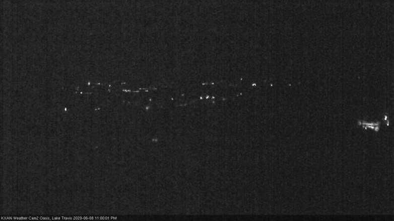 Lake Travis webcam, June 8, 2020 11:00 PM CT