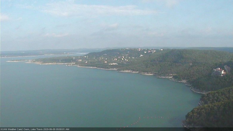 Lake Travis webcam, June 9, 2020 9:00 AM CT