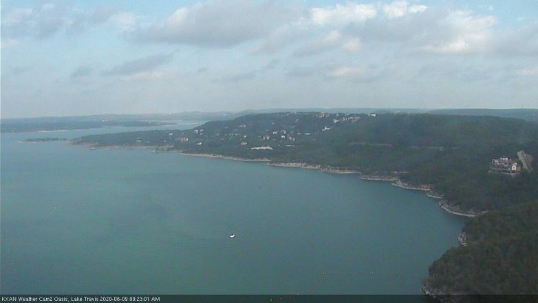 Lake Travis webcam, June 9, 2020 9:25 AM CT