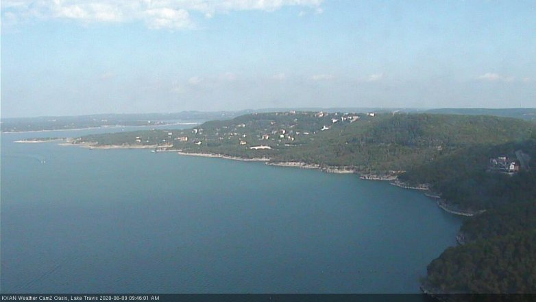 Lake Travis webcam, June 9, 2020 9:45 AM CT