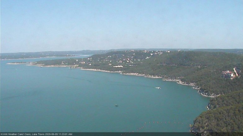 Lake Travis webcam, June 9, 2020 11:25 AM CT