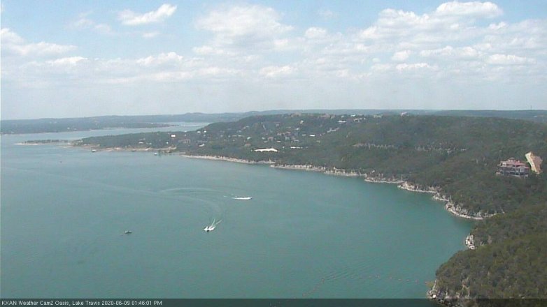 Lake Travis webcam, June 9, 2020 1:45 PM CT