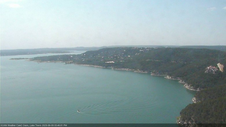 Lake Travis webcam, June 9, 2020 3:45 PM CT