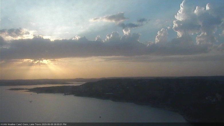 Lake Travis webcam, June 9, 2020 8:00 PM CT
