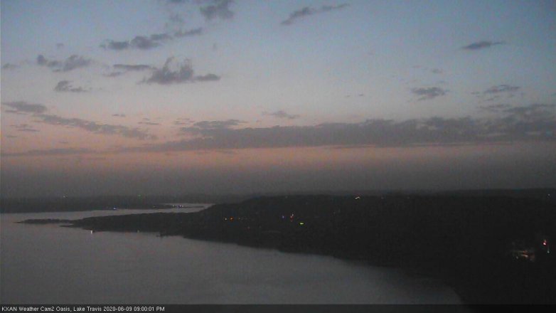 Lake Travis webcam, June 9, 2020 9:00 PM CT