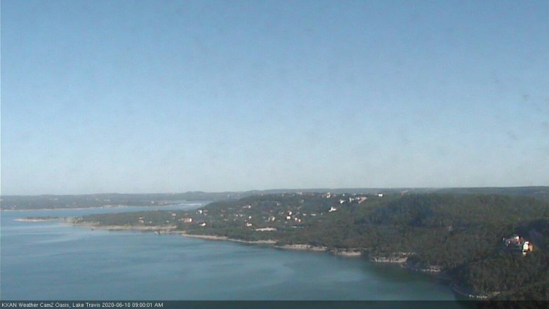 Lake Travis webcam, June 10, 2020 9:00 AM CT