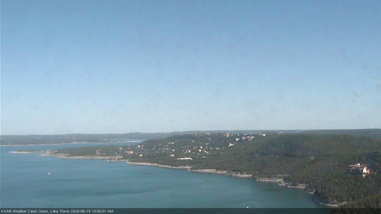 Lake Travis webcam, June 10, 2020 10:00 AM CT