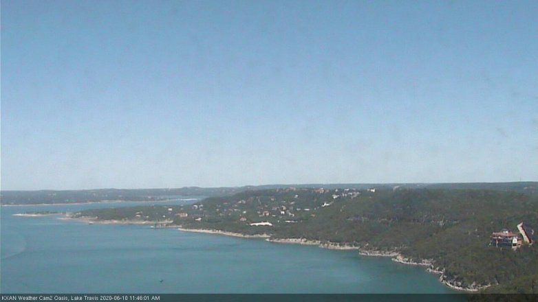 Lake Travis webcam, June 10, 2020 11:45 AM CT