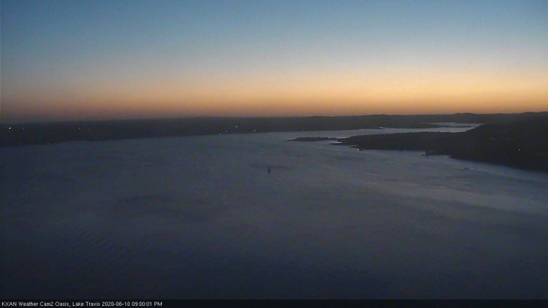 Lake Travis webcam, June 10, 2020 9:00 PM CT