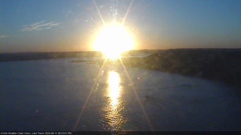 Lake Travis webcam, June 11, 2020 8:25 PM CT