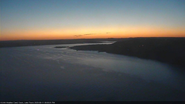 Lake Travis webcam, June 11, 2020 9:00 PM CT