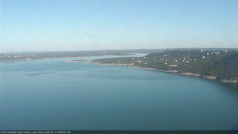 Lake Travis webcam, June 12, 2020 9:00 AM CT
