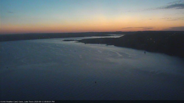Lake Travis webcam, June 12, 2020 9:00 PM CT
