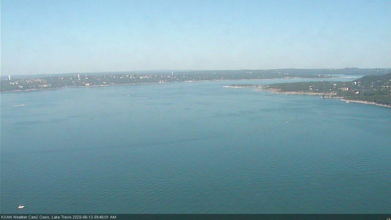 Lake Travis webcam, June 13, 2020 9:45 AM CT