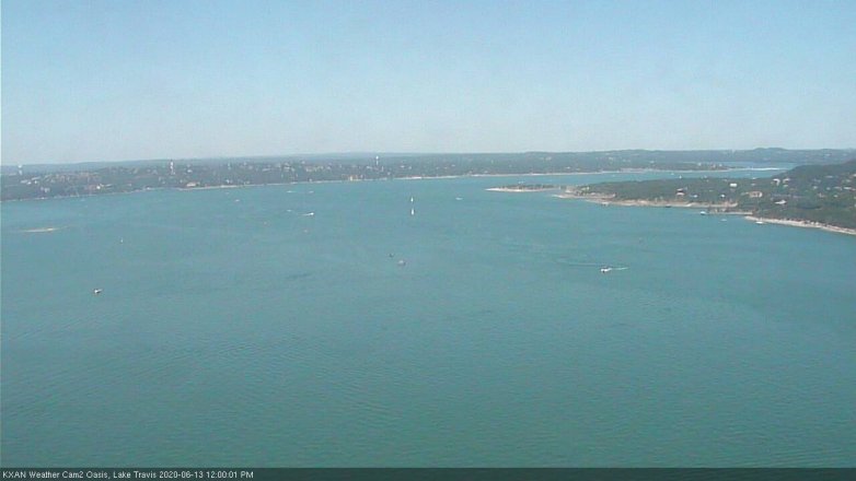 Lake Travis webcam, June 13, 2020 12:00 PM CT