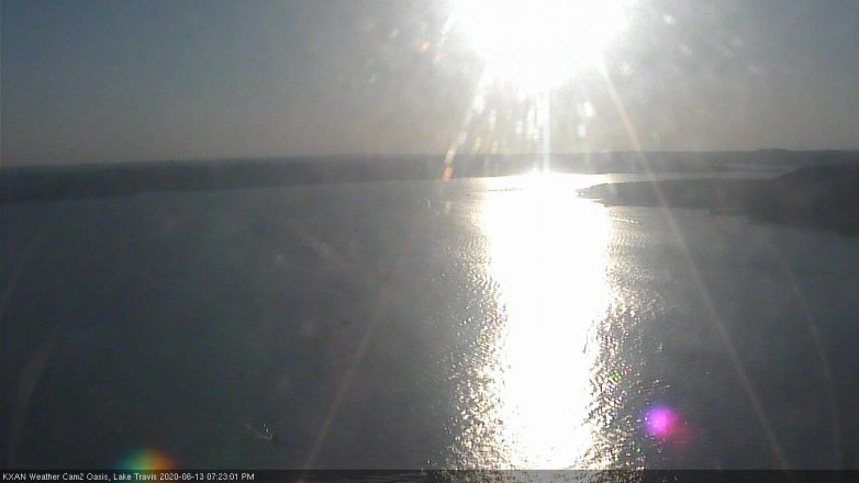 Lake Travis webcam, June 13, 2020 7:25 PM CT