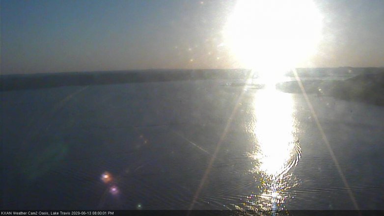 Lake Travis webcam, June 13, 2020 8:00 PM CT
