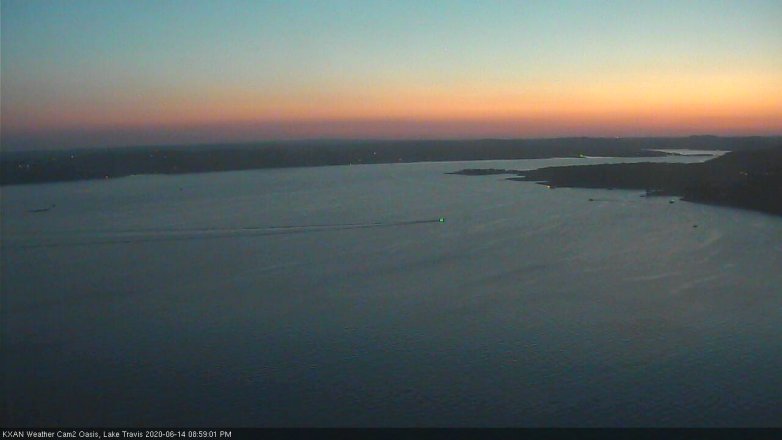 Lake Travis webcam, June 14, 2020 9:00 PM CT