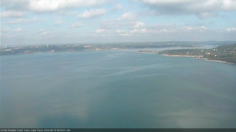 Lake Travis webcam, June 15, 2020 9:00 AM CT