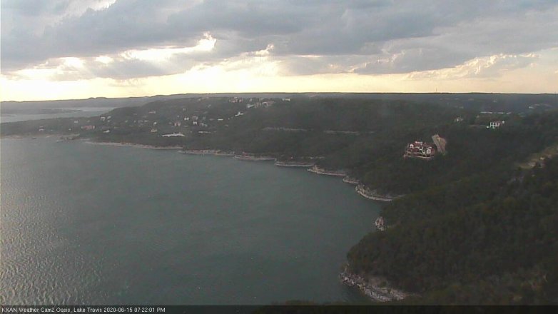 Lake Travis webcam, June 15, 2020 7:25 PM CT