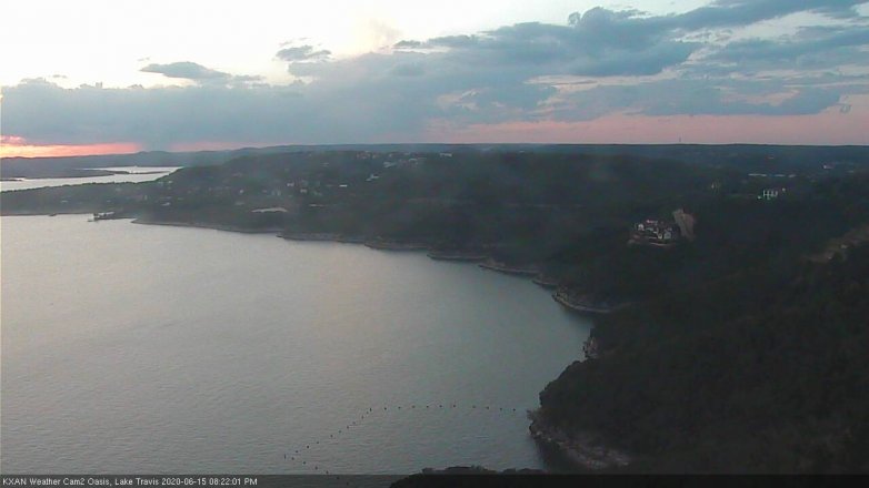 Lake Travis webcam, June 15, 2020 8:25 PM CT