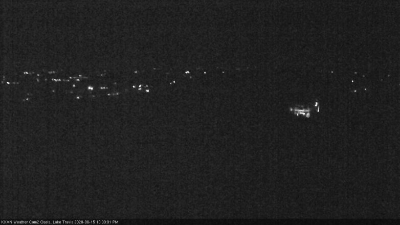 Lake Travis webcam, June 15, 2020 10:00 PM CT