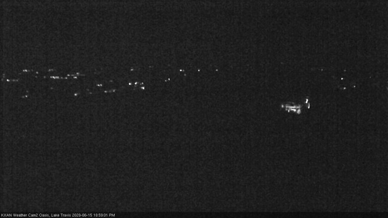 Lake Travis webcam, June 15, 2020 11:00 PM CT