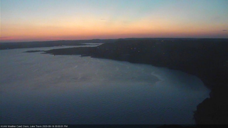 Lake Travis webcam, June 16, 2020 9:00 PM CT