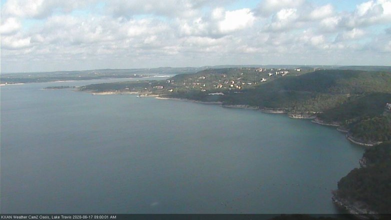 Lake Travis webcam, June 17, 2020 9:00 AM CT