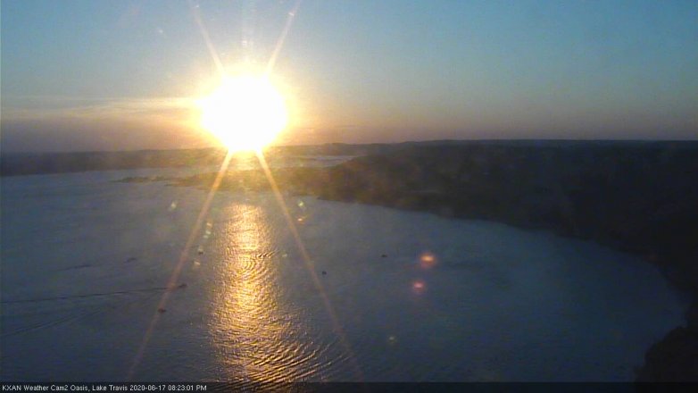 Lake Travis webcam, June 17, 2020 8:25 PM CT