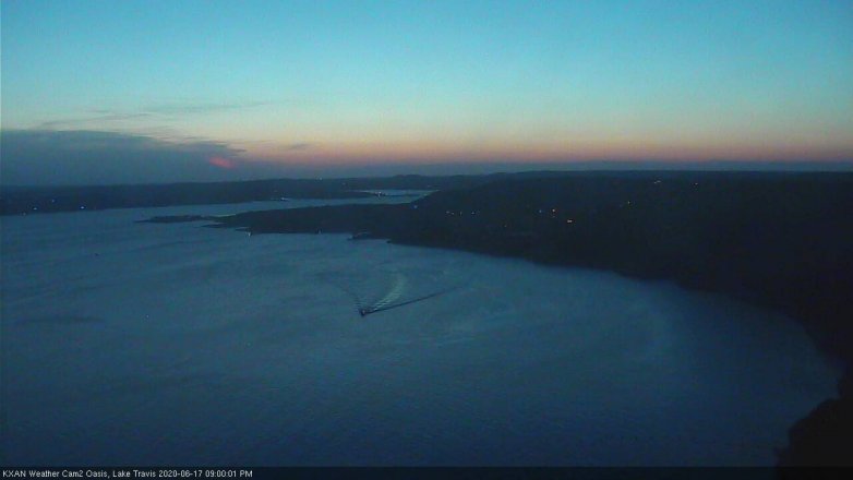 Lake Travis webcam, June 17, 2020 9:00 PM CT