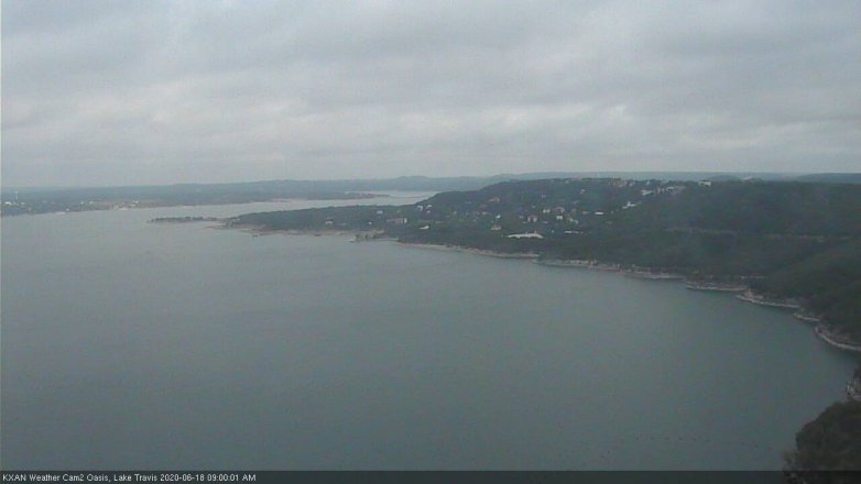 Lake Travis webcam, June 18, 2020 9:00 AM CT