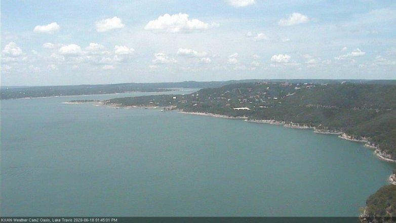 Lake Travis webcam, June 18, 2020 1:45 PM CT