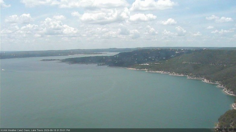 Lake Travis webcam, June 18, 2020 2:00 PM CT