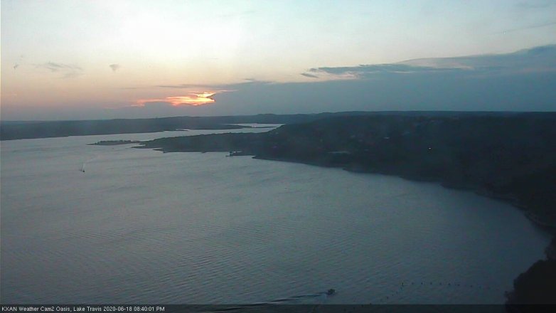 Lake Travis webcam, June 18, 2020 9:25 PM CT