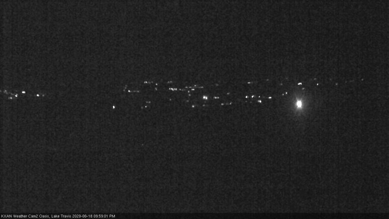 Lake Travis webcam, June 18, 2020 10:00 PM CT