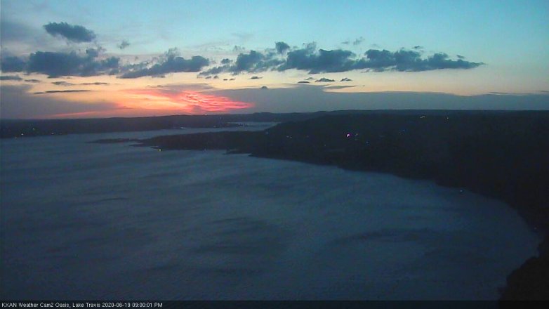 Lake Travis webcam, June 19, 2020 9:00 PM CT