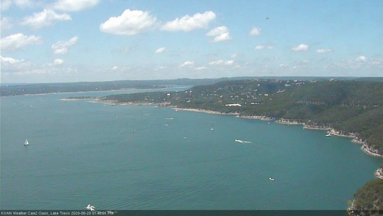 Lake Travis webcam, June 20, 2020 1:45 PM CT
